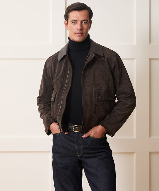 Todd Snyder x Lagavulin Suede Stable Jacket - Brown