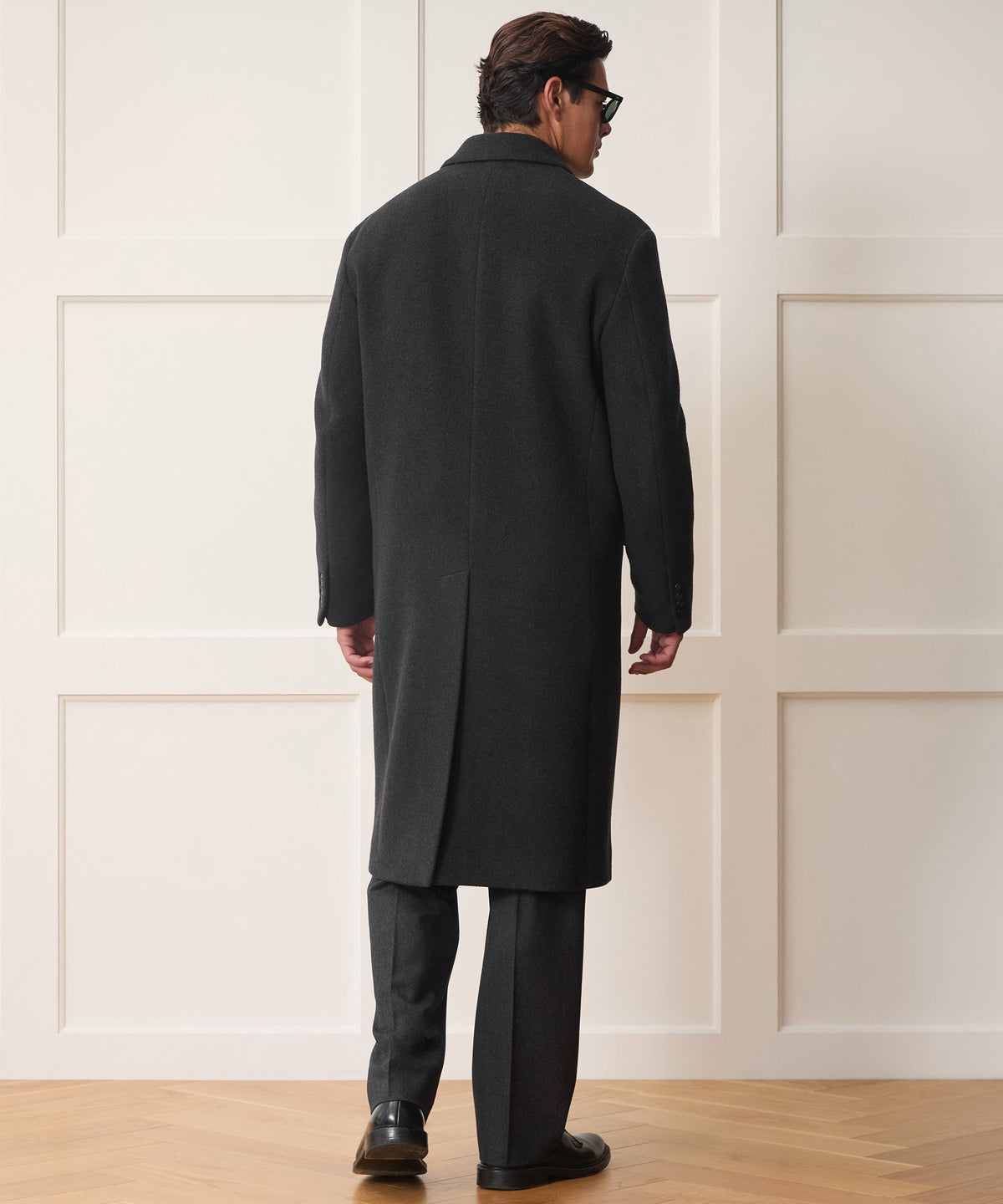 Italian Wool-Cashmere Double-Breasted Topcoat - Dark Charcoal