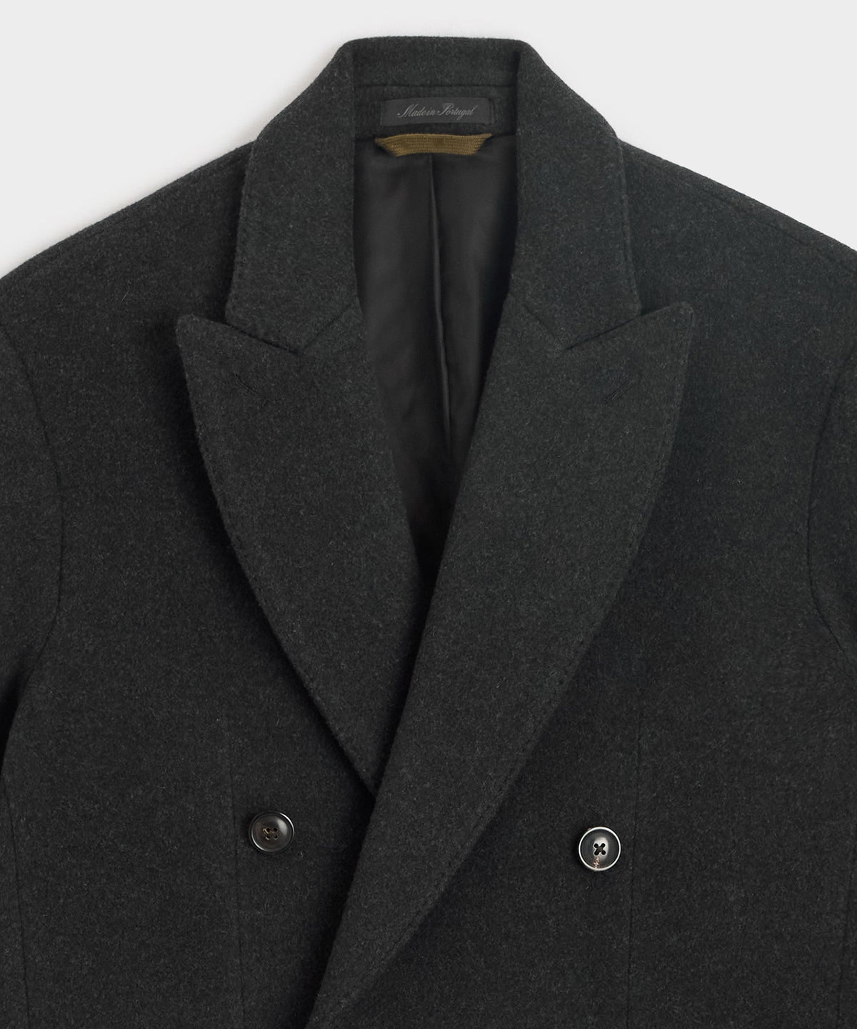 Italian Wool-Cashmere Double-Breasted Topcoat - Dark Charcoal