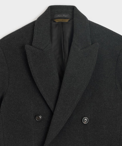 Italian Wool-Cashmere Double-Breasted Topcoat - Dark Charcoal