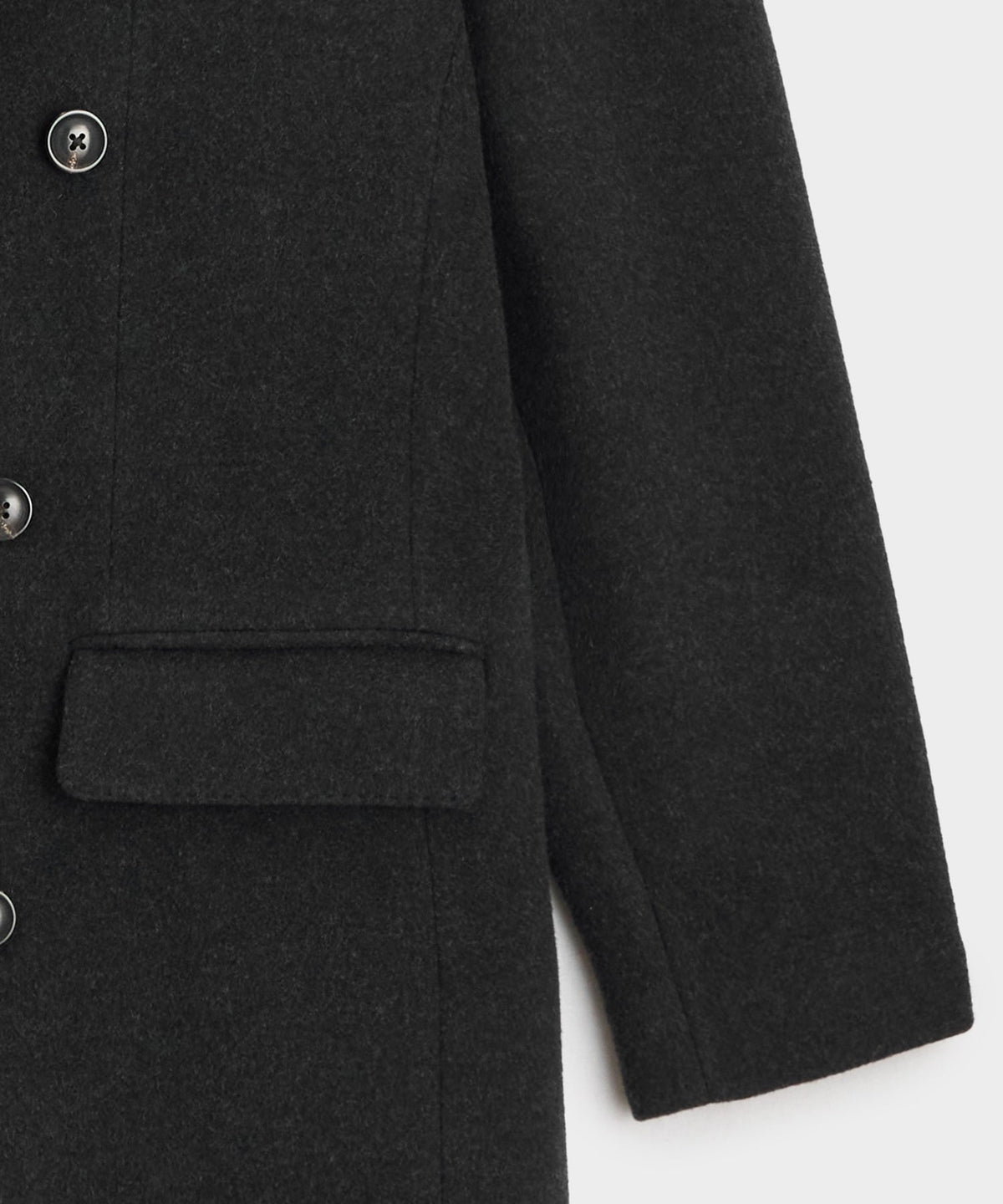 Italian Wool-Cashmere Double-Breasted Topcoat - Dark Charcoal