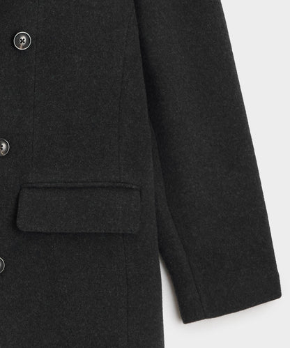 Italian Wool-Cashmere Double-Breasted Topcoat - Dark Charcoal