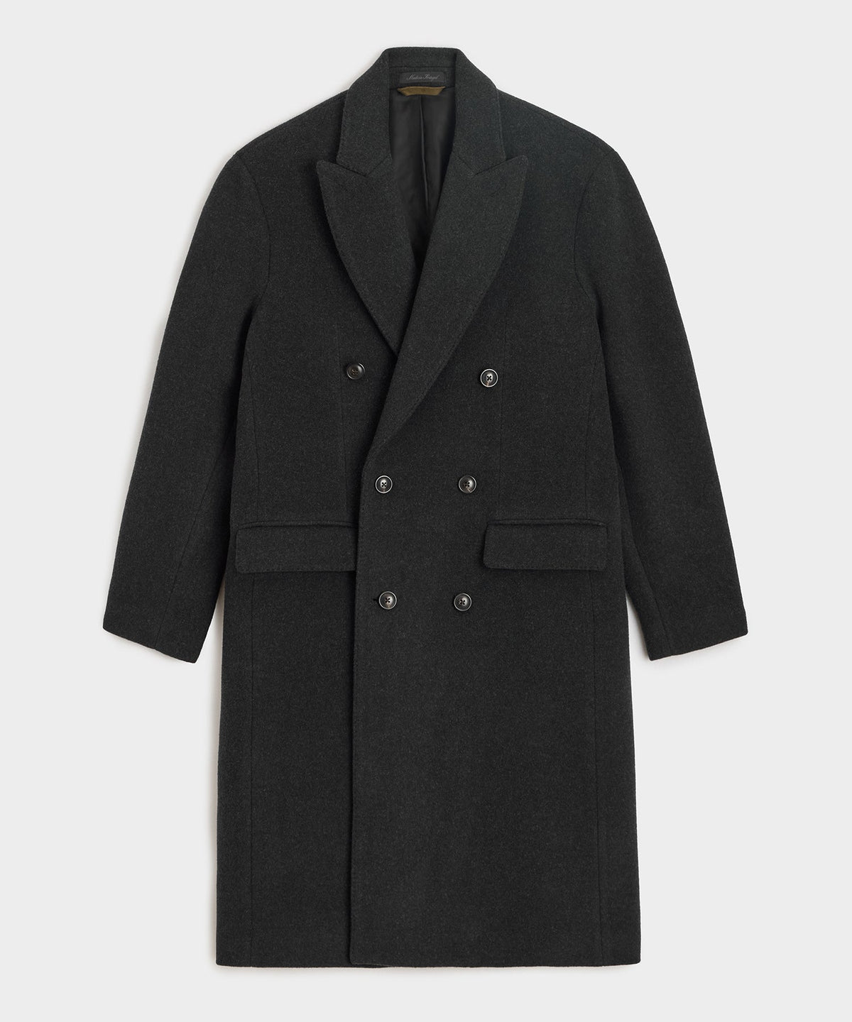 Italian Wool-Cashmere Double-Breasted Topcoat - Dark Charcoal