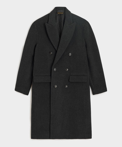 Italian Wool-Cashmere Double-Breasted Topcoat - Dark Charcoal