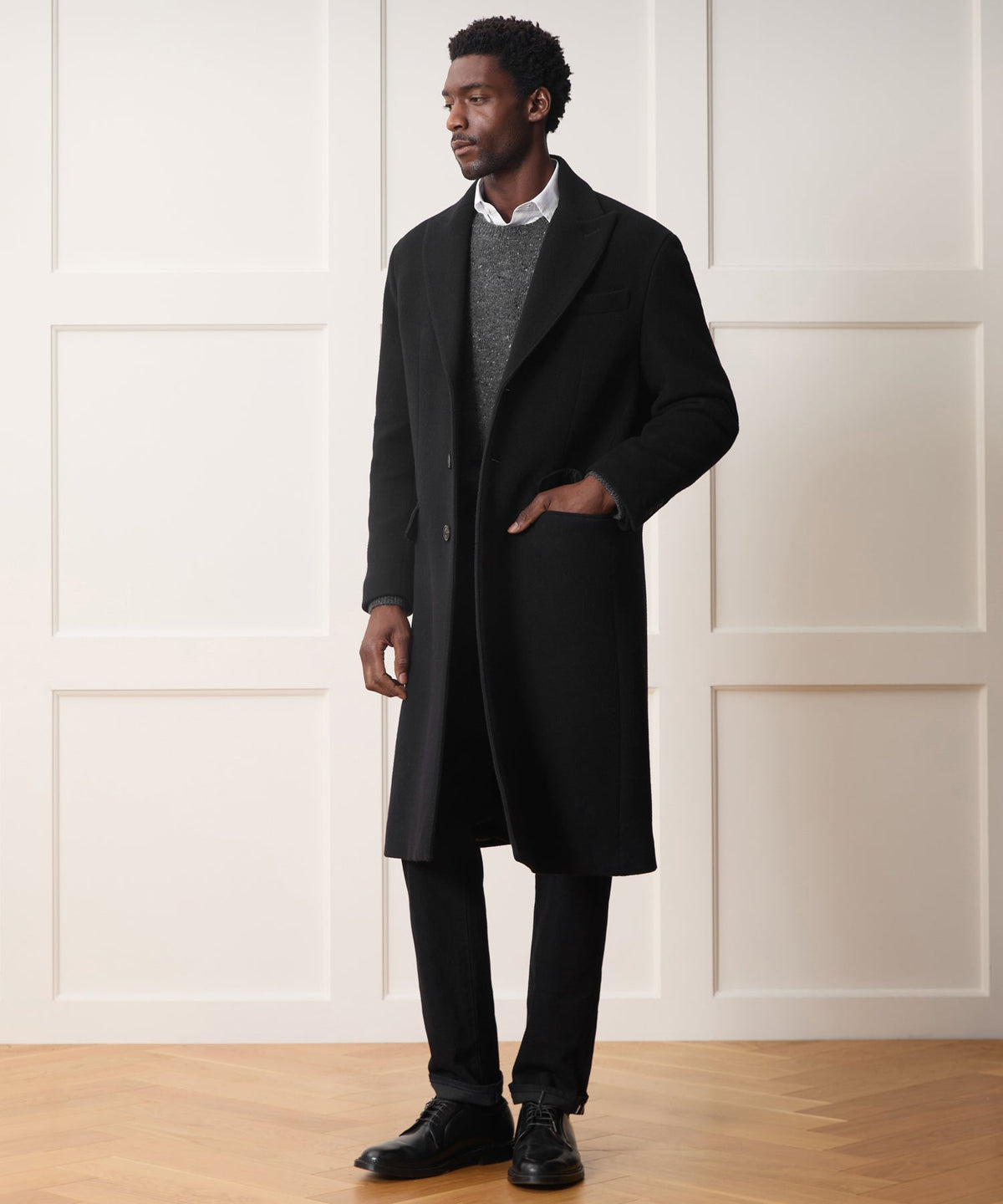 Italian Wool-Cashmere Topcoat - Black
