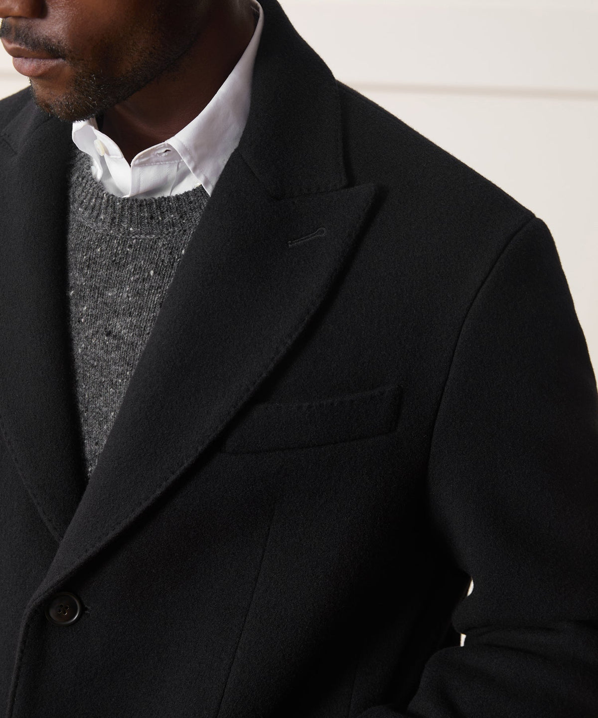 Italian Wool-Cashmere Topcoat - Black