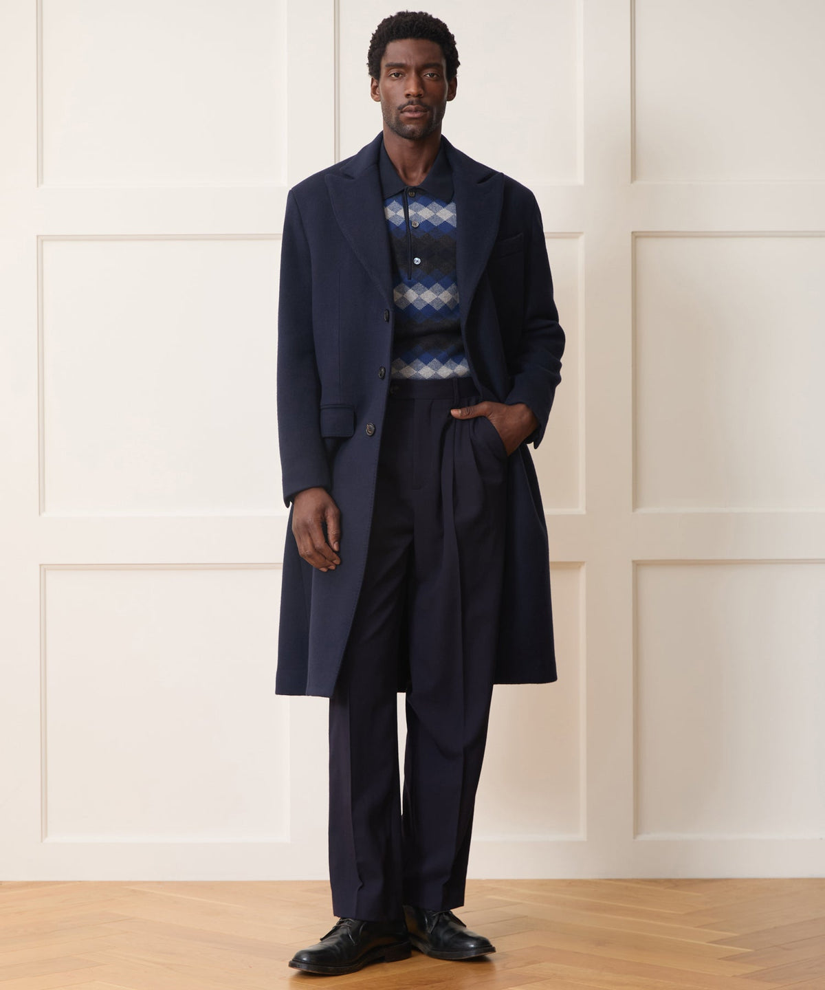 Italian Wool-Cashmere Topcoat - Navy