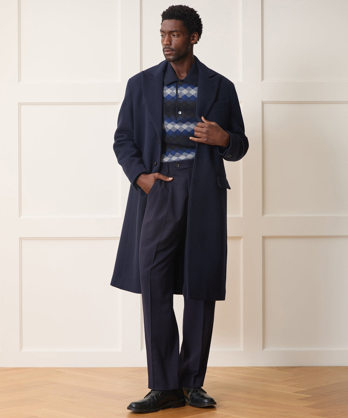 Italian Wool-Cashmere Topcoat - Navy