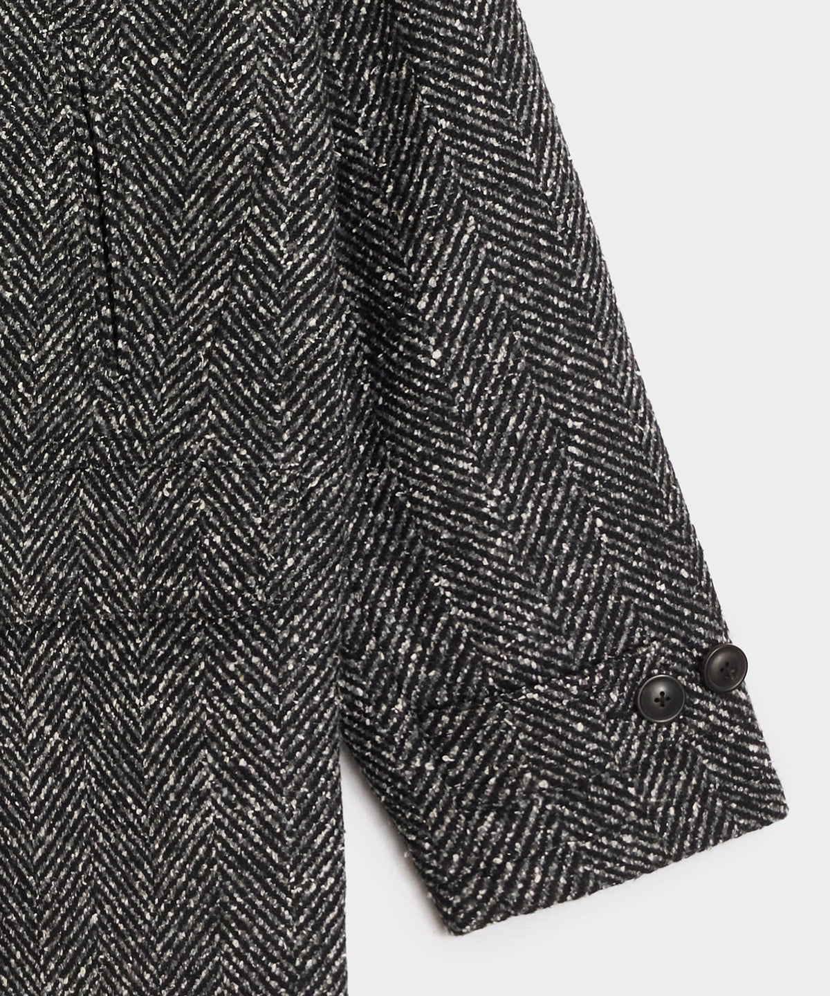 Italian Herringbone Peacoat - Dark Charcoal