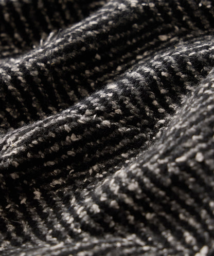Italian Herringbone Peacoat - Dark Charcoal