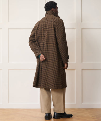 Italian Houndstooth Balmacaan - Dark Brown