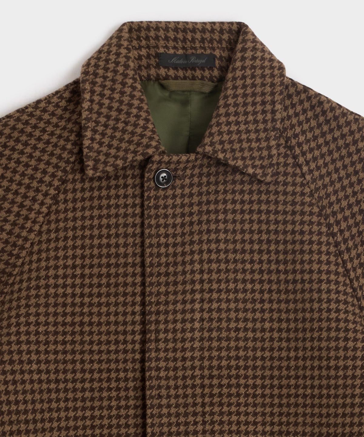 Italian Houndstooth Balmacaan - Dark Brown