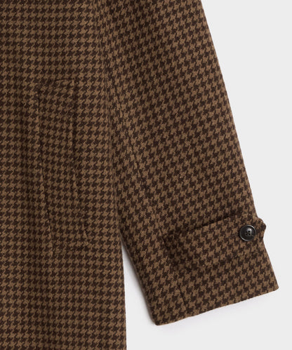 Italian Houndstooth Balmacaan - Dark Brown