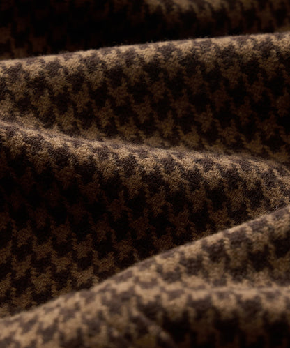 Italian Houndstooth Balmacaan - Dark Brown