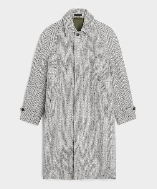 Italian Herringbone Balmacaan - Charcoal
