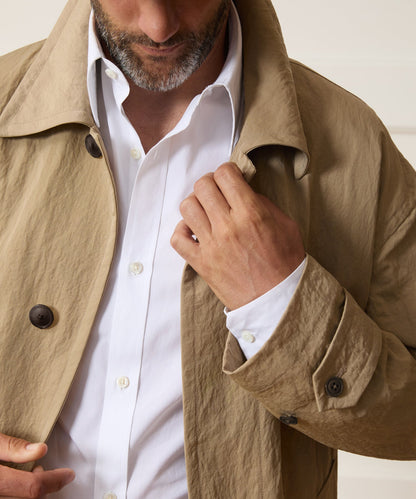 Italian Dover Trench Coat - Stone
