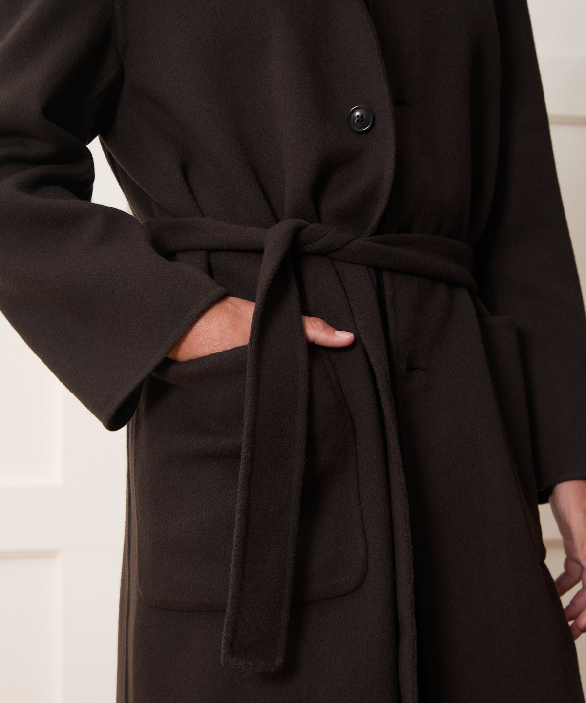 Cashmere Belted Topcoat - Brown