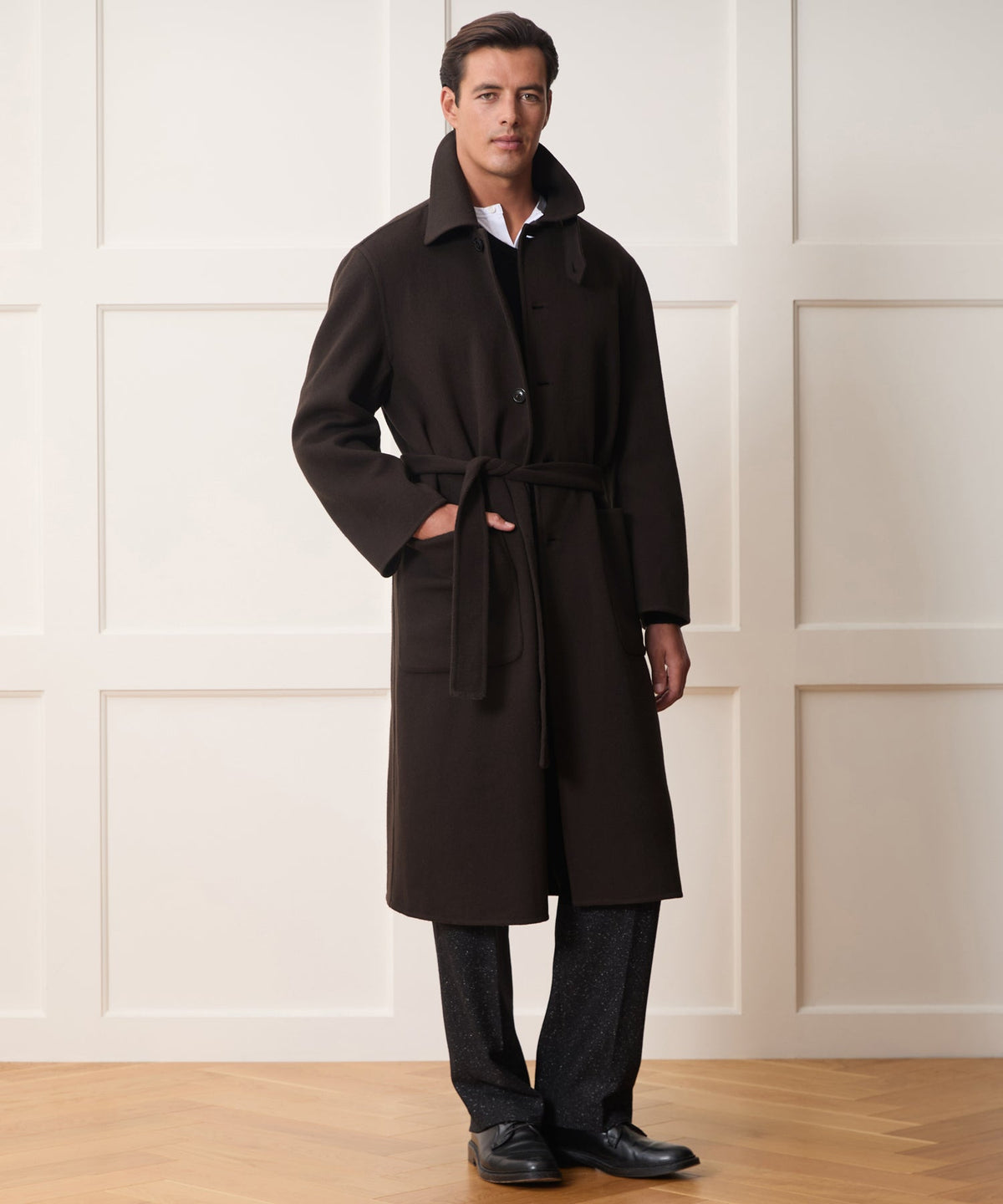 Cashmere Belted Topcoat - Brown