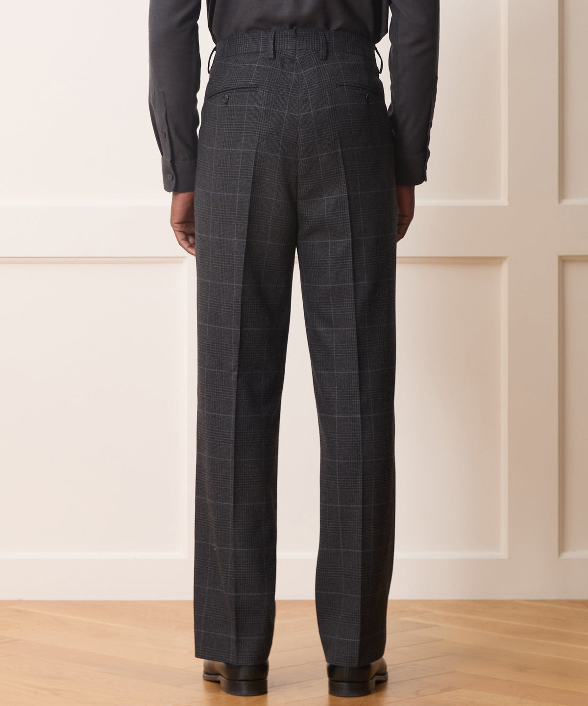 Italian Glen Plaid Wythe Trouser - Charcoal