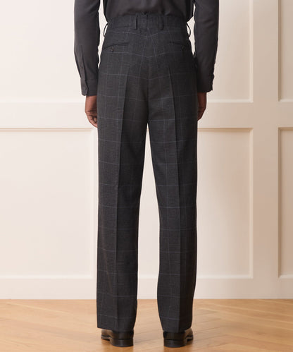 Italian Glen Plaid Wythe Trouser - Charcoal