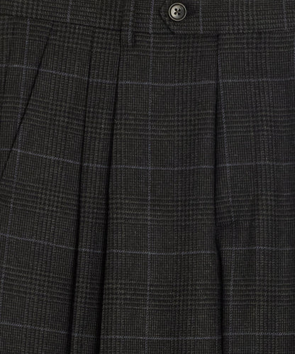 Italian Glen Plaid Wythe Trouser - Charcoal