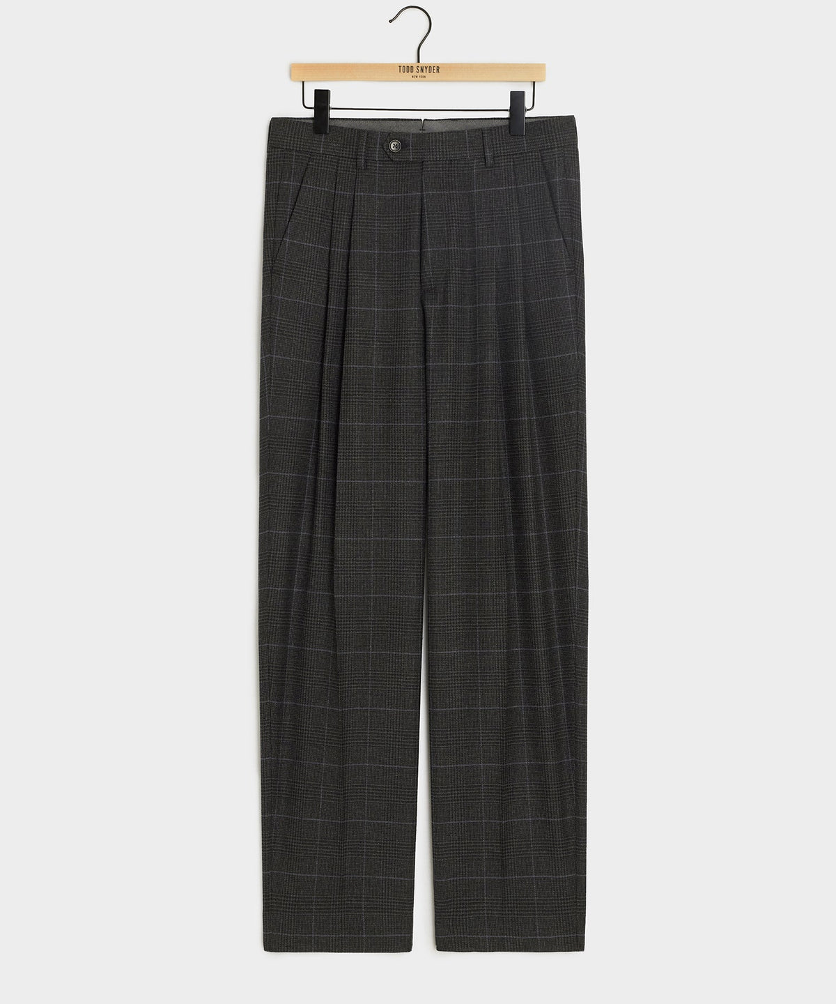 Italian Glen Plaid Wythe Trouser - Charcoal