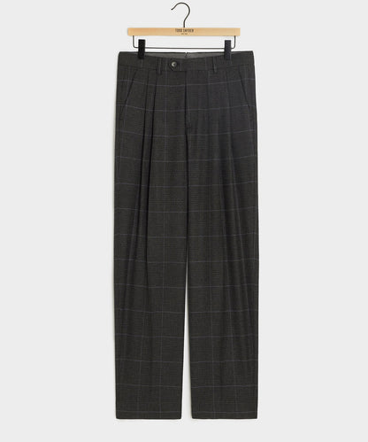 Italian Glen Plaid Wythe Trouser - Charcoal