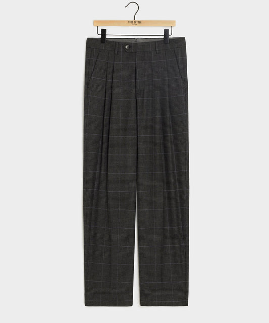 Italian Glen Plaid Wythe Trouser - Charcoal
