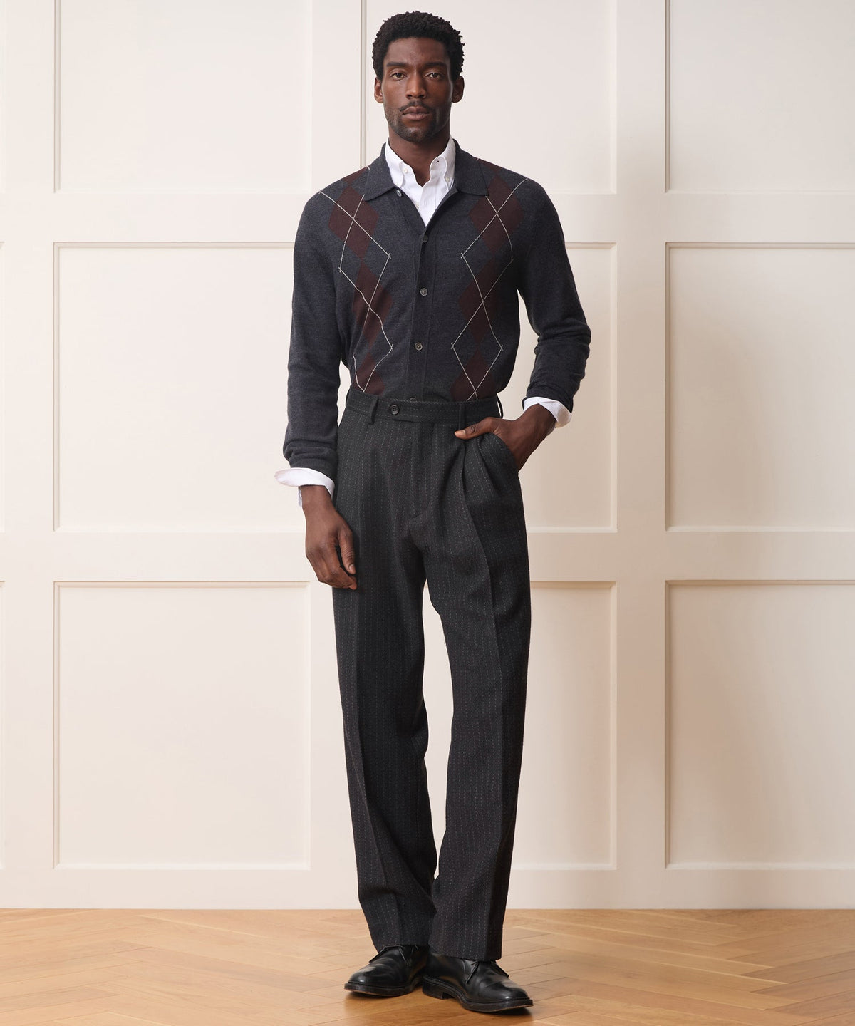 Italian Wool-Cashmere Wythe Trouser - Charcoal