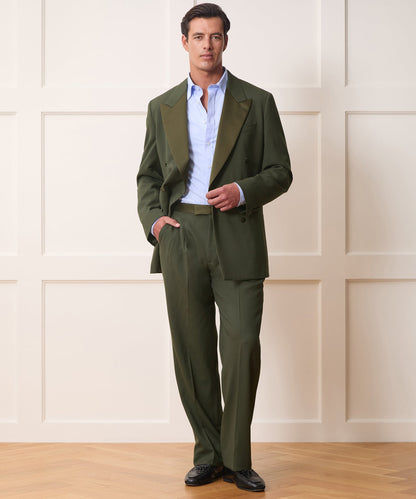 Italian Gabardine Tuxedo Trouser - Snyder Olive