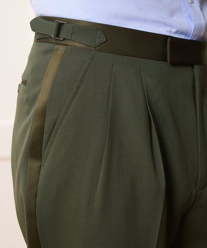 Italian Gabardine Tuxedo Trouser - Snyder Olive