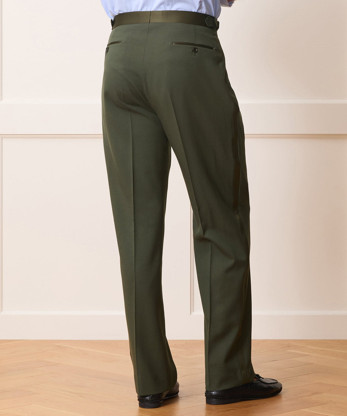 Italian Gabardine Tuxedo Trouser - Snyder Olive