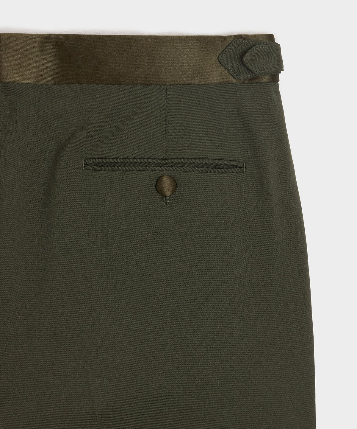 Italian Gabardine Tuxedo Trouser - Snyder Olive