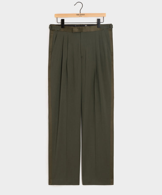 Italian Gabardine Tuxedo Trouser - Snyder Olive