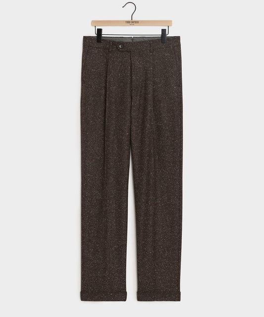 Italian Silk-Donegal Madison Trouser - Brown