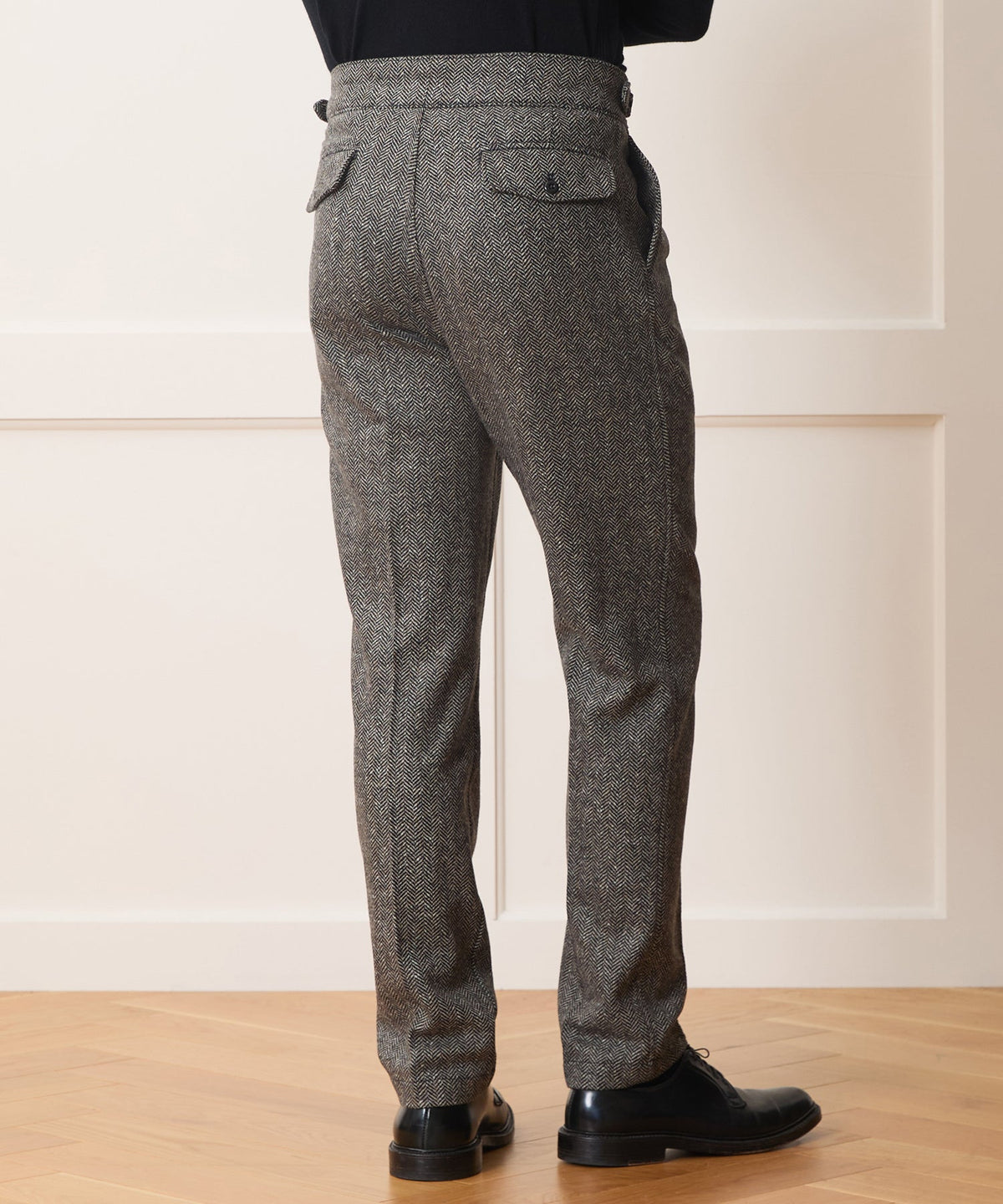 Italian Donegal Herringbone Gurkha Trouser - Cream