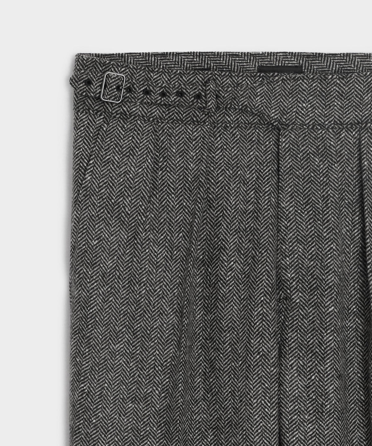 Italian Donegal Herringbone Gurkha Trouser - Cream