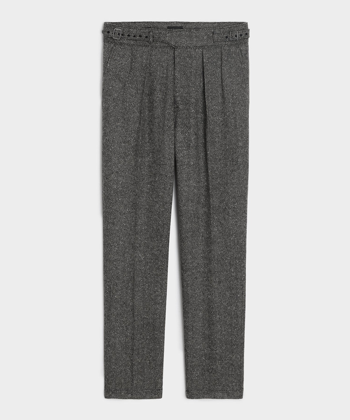 Italian Donegal Herringbone Gurkha Trouser - Cream