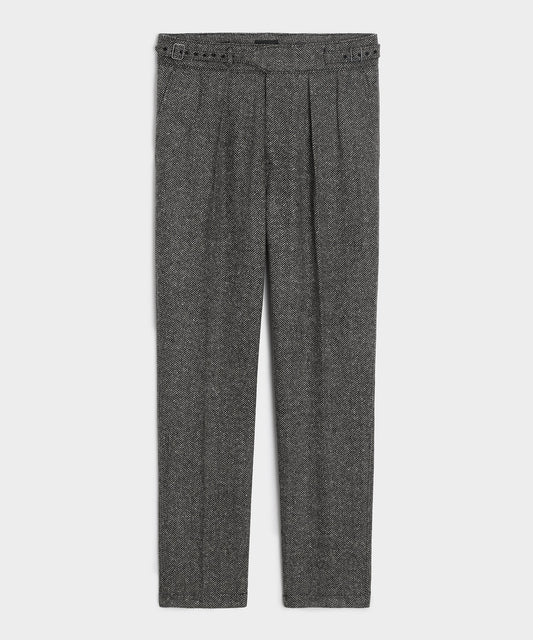 Italian Donegal Herringbone Gurkha Trouser - Cream