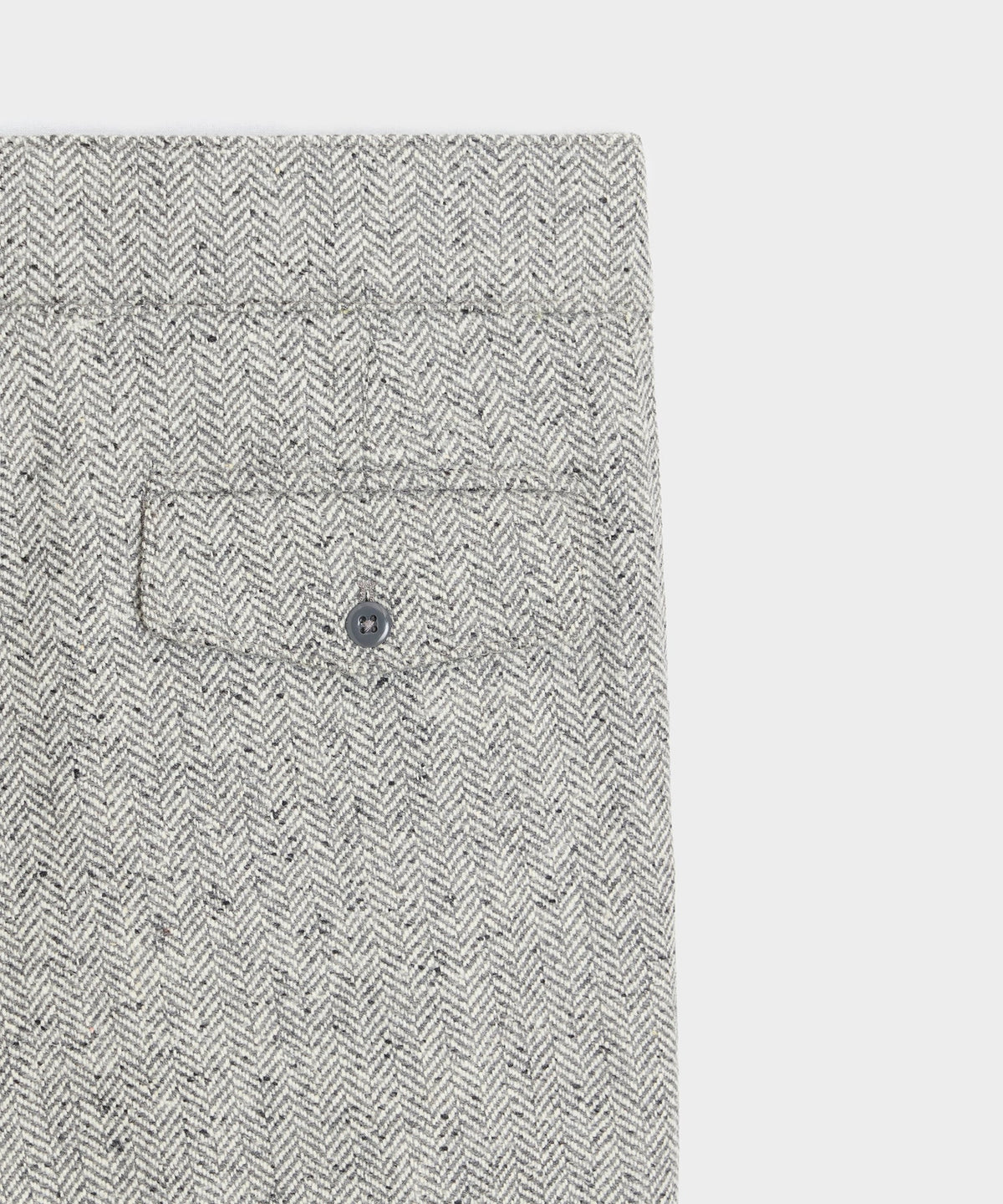 Italian Donegal Herringbone Gurkha Trouser - Light Grey
