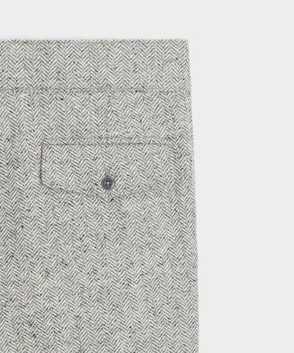 Italian Donegal Herringbone Gurkha Trouser - Light Grey