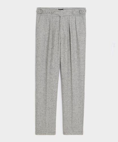 Italian Donegal Herringbone Gurkha Trouser - Light Grey