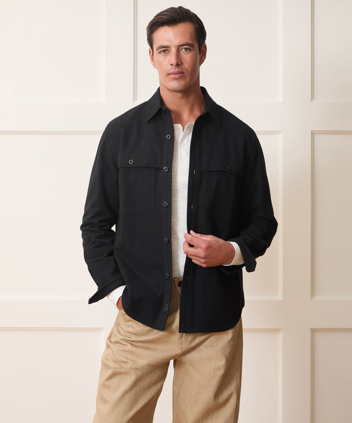 Chamois Cape Shirt - Black