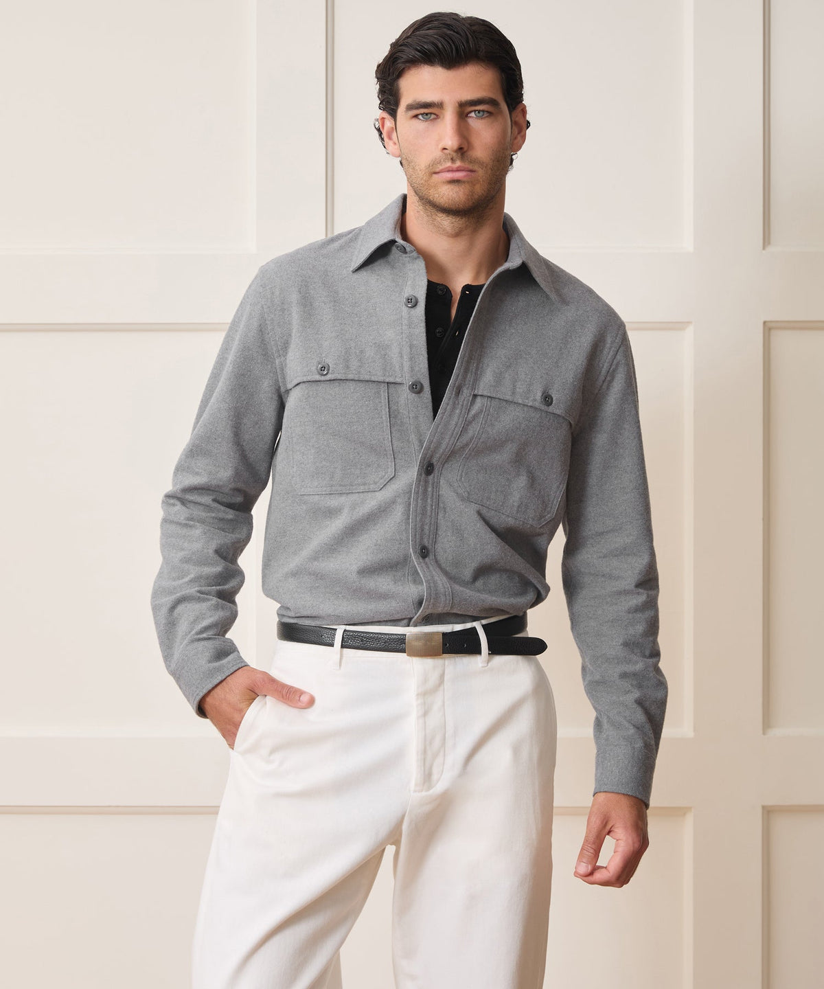 Chamois Cape Shirt - Charcoal