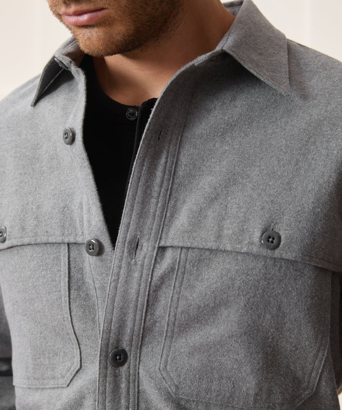 Chamois Cape Shirt - Charcoal