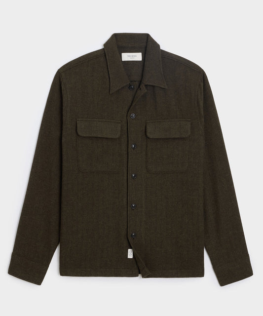 Pinstripe Field Shirt - Olive