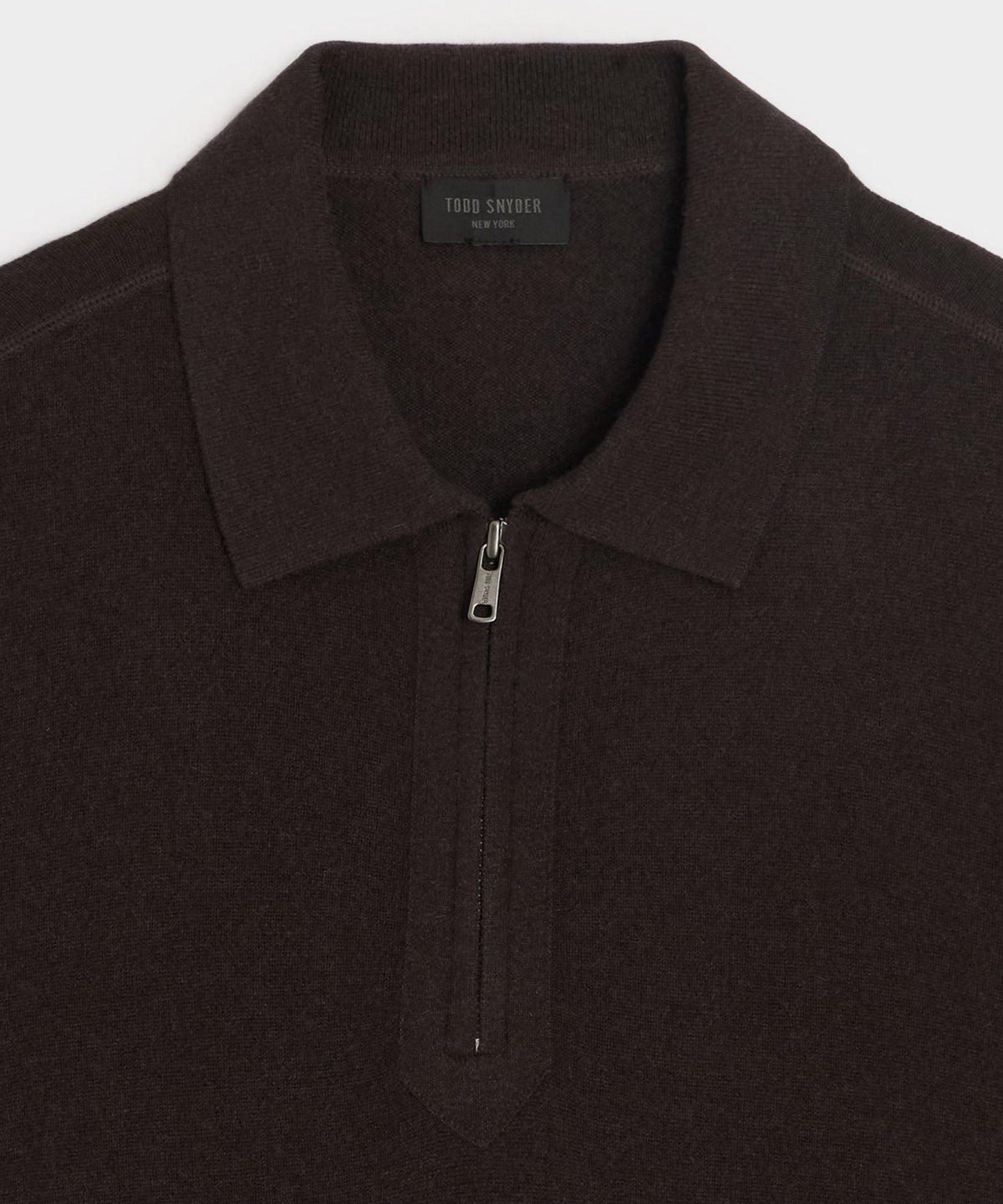 Cashmere Quarter-Zip Sweater Polo - Espresso Bean