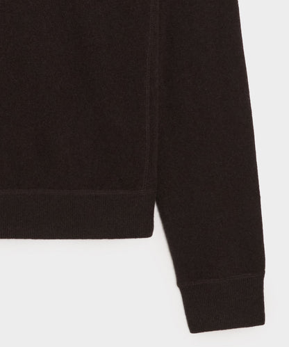 Cashmere Quarter-Zip Sweater Polo - Espresso Bean