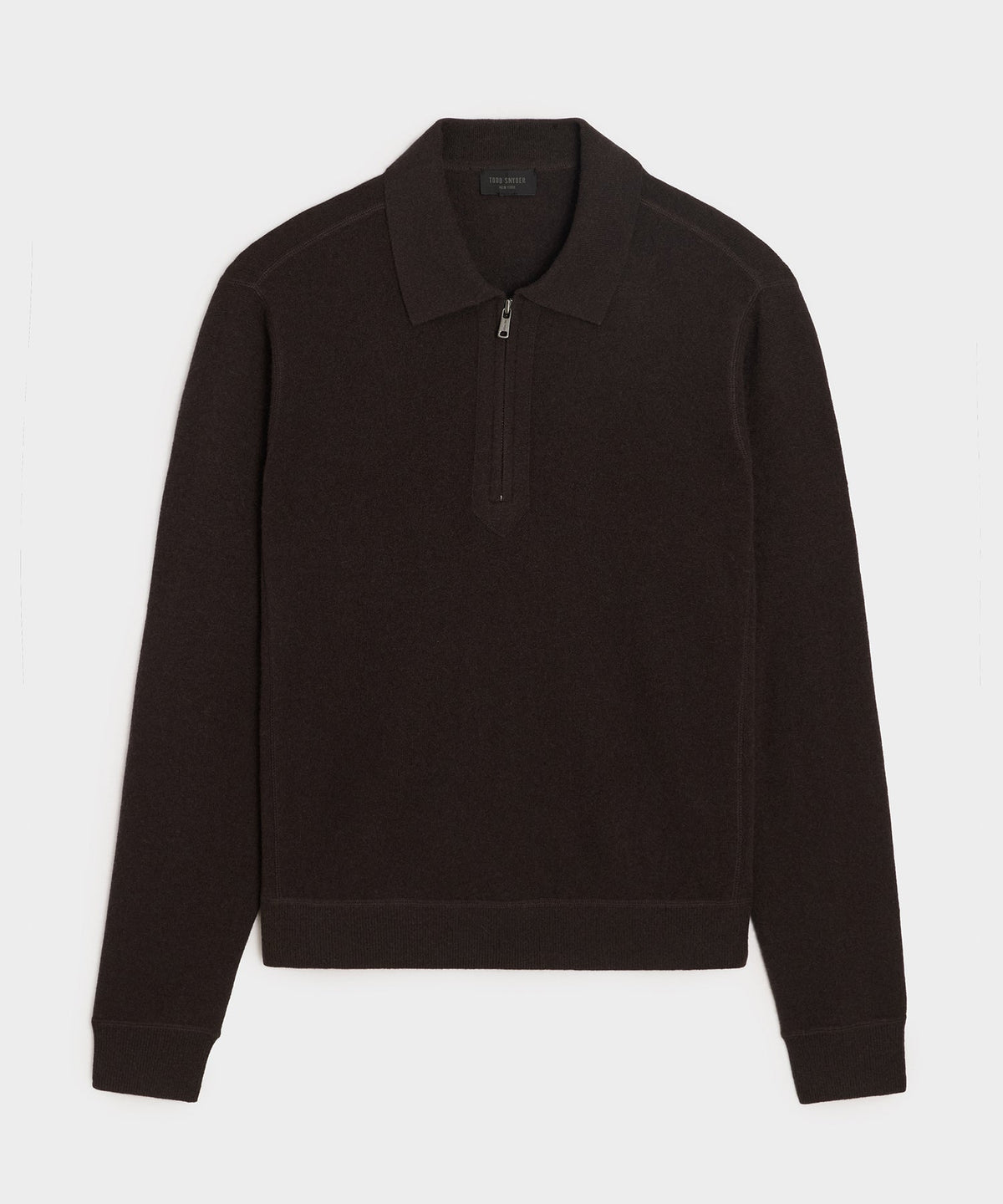Cashmere Quarter-Zip Sweater Polo - Espresso Bean