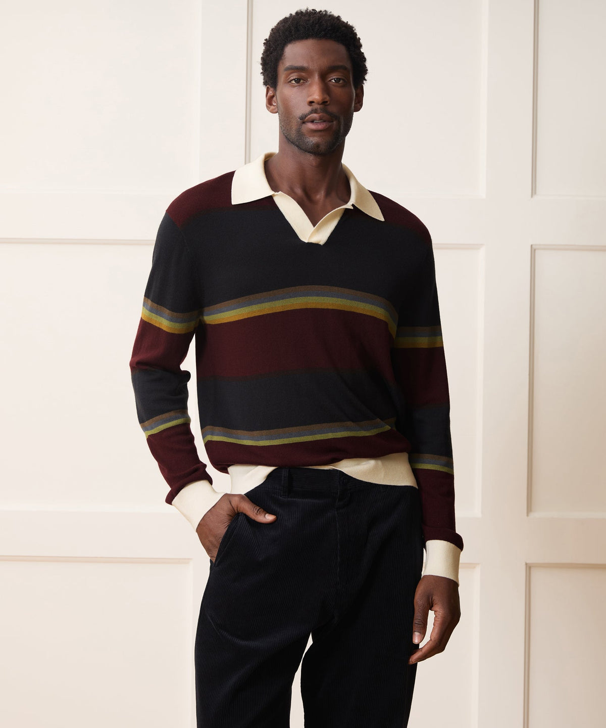 Woodford Sweater Polo - Winestain